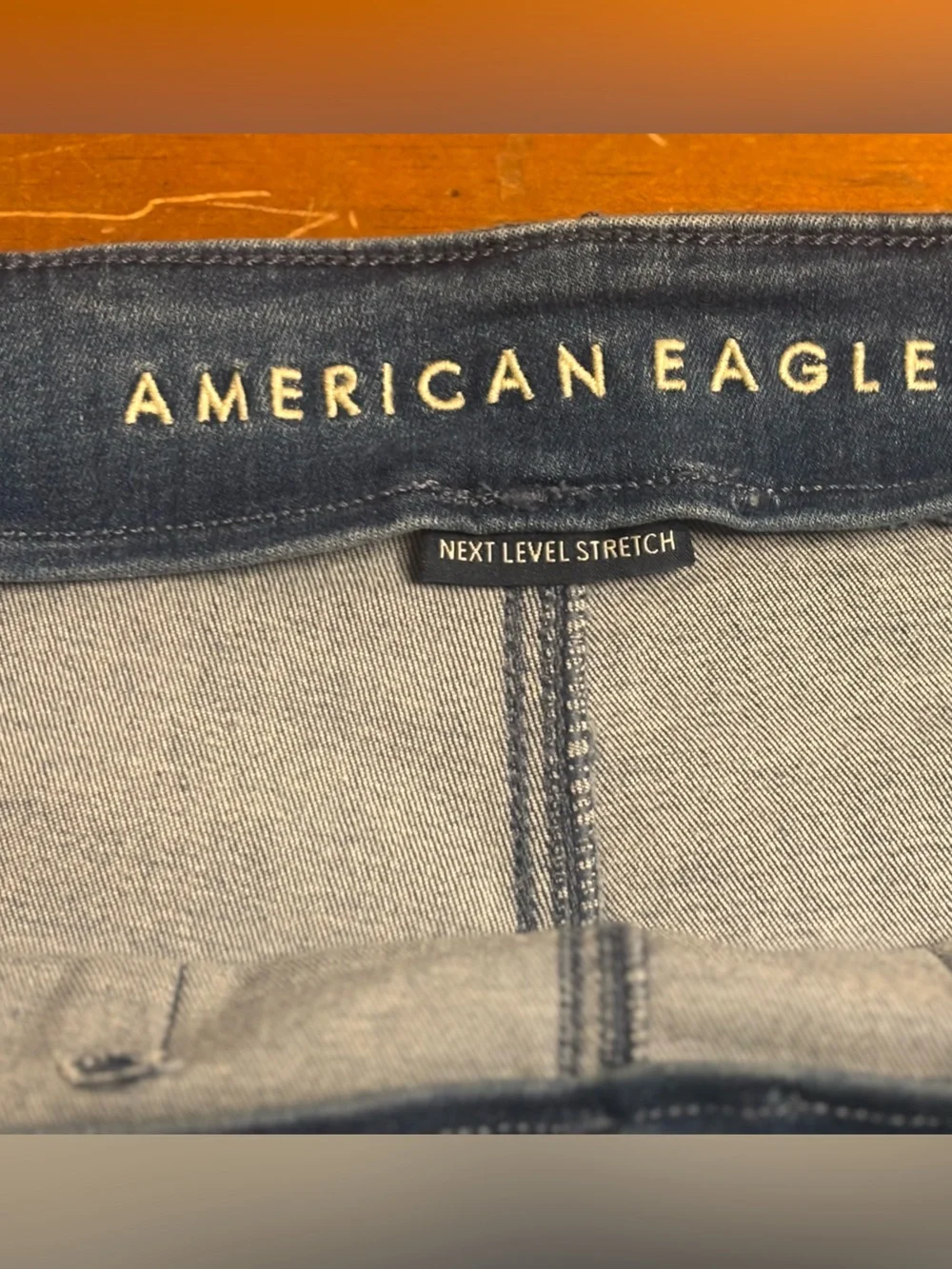 American Eagle Micro Short Denim Shorts Large Next Level Stretch Dark Wash